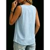 Fashion Loose Women Solid Color Irregular Sleeveless Round Neck Tank Top