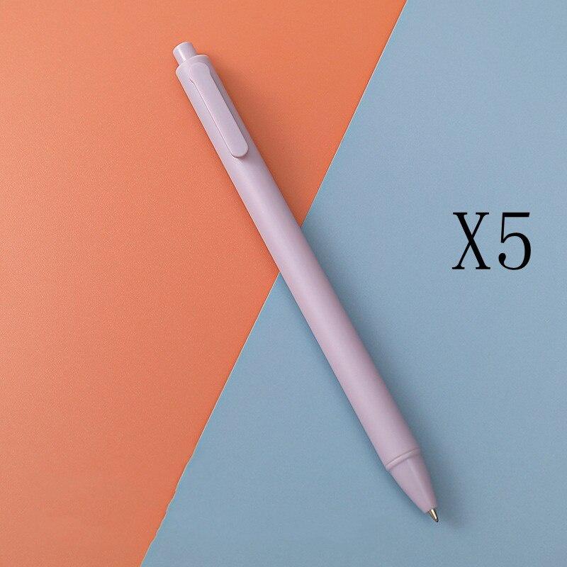 5pcs 0.5mm Macaroon Coloured Black Student Exam Tip Coloured Neutral Pen Office Stationery for Student New