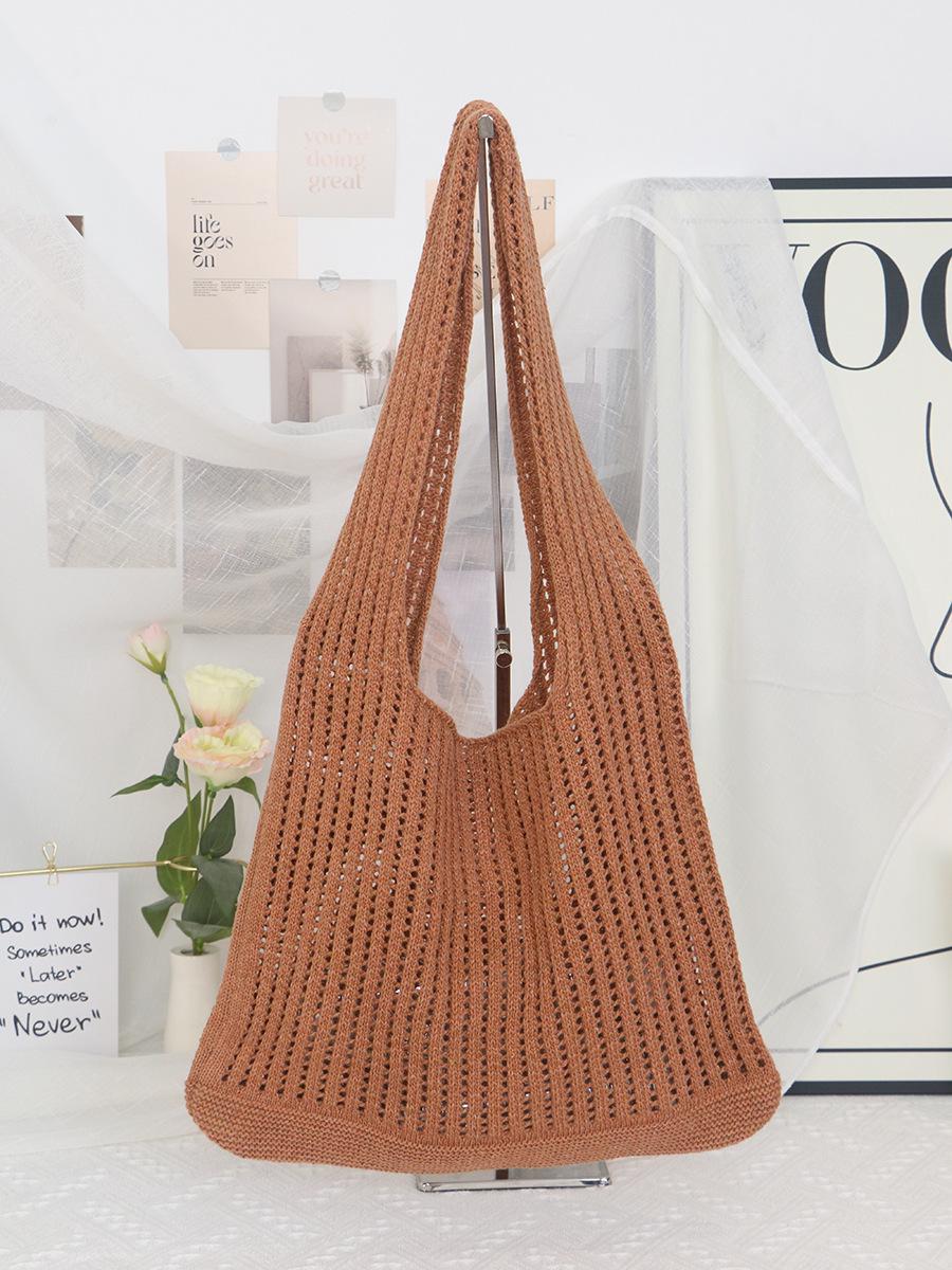 

Пляжная прогулка Экологичная сетчатая сумка для хранения - Большая вместимость, Высокое качество для женщин коричневый