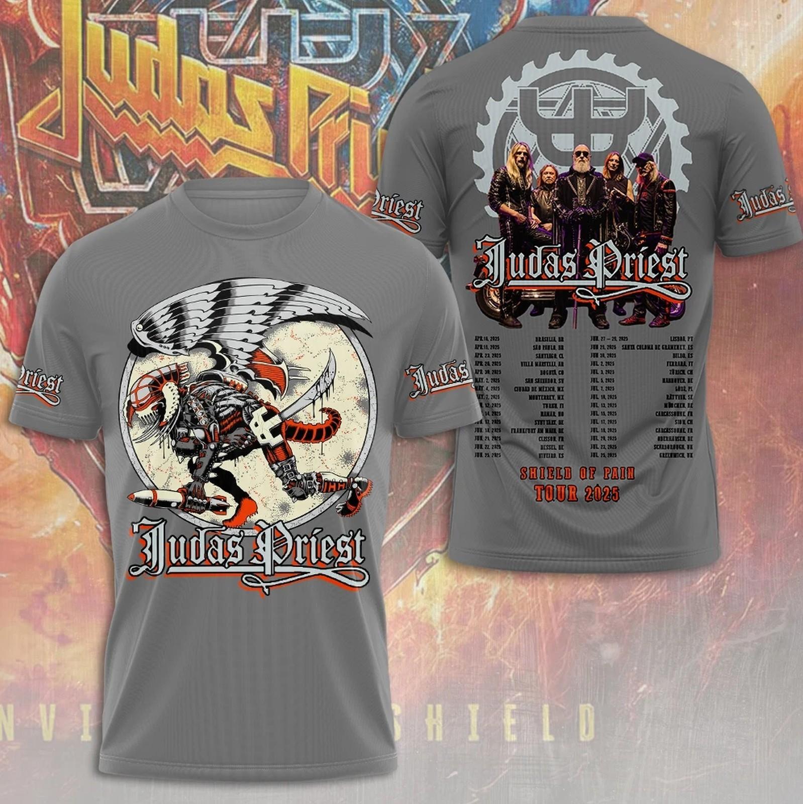 Judas Priest Shield Of Pain Tour 2026 3D T-Shirt XXXXL