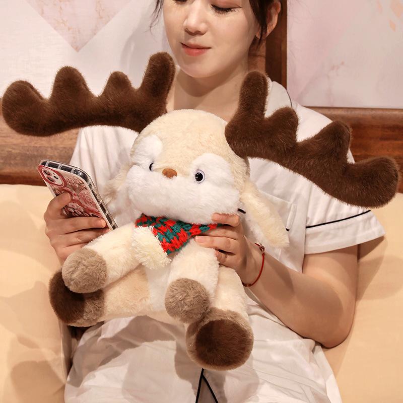 Cute Christmas Deer Doll Plush Toy Elk Christmas Deer Doll Children Soothing Rag Doll Christmas Gift