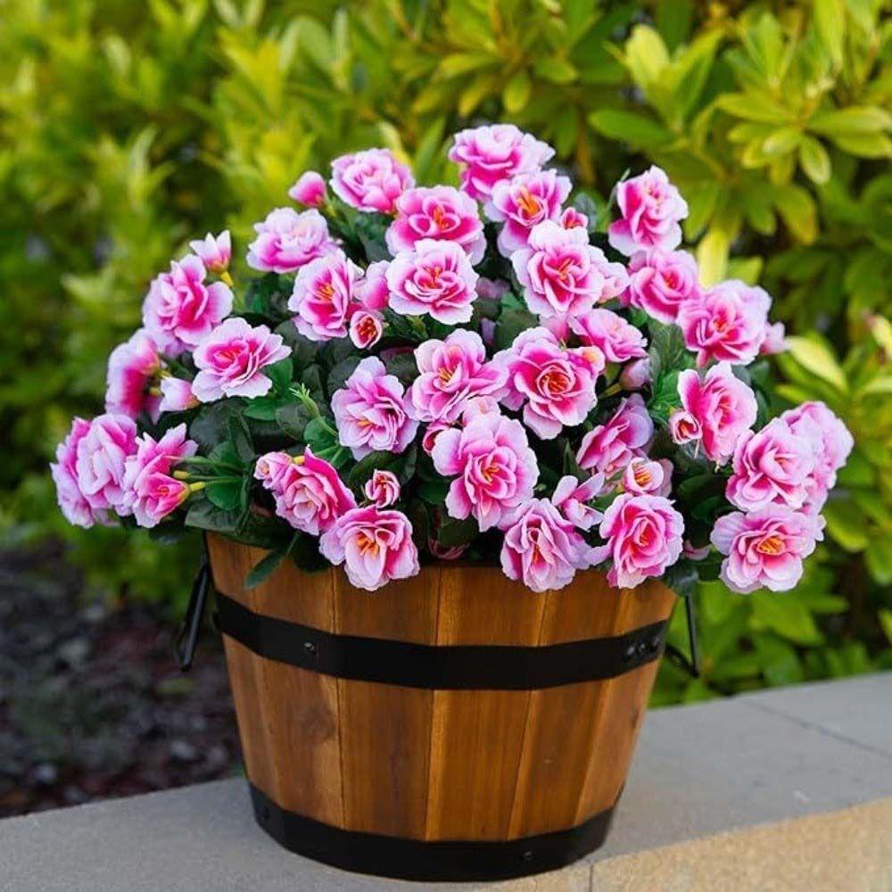 Fake Flowers Artificial Azalea Flowers Branches Simulation Plant Real Touch Simulation Azalea Floral Floral Craft Art Handmade
