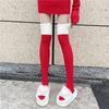 Classical Holiday Themed Cosplay Christmas Thigh High Long Socks for Women Plush Top Patchwork Over the Knee Stockings