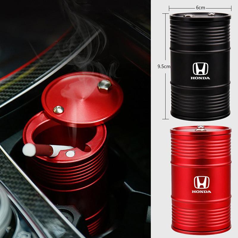 QHC2 Alloy Car Ashtray With Rotating High Lid Flame Retardant Cigarette Cup For Honda Odyssey City HRV Jazz Accord Civic CRV Insight