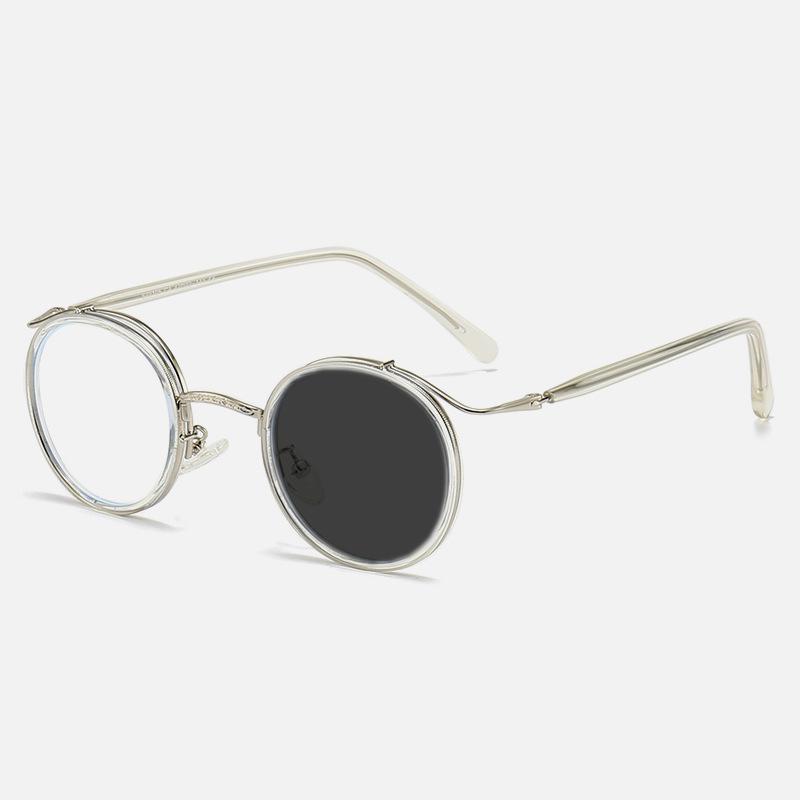 New Fashion Trend Retro Japanese Round Frame Presbyopic Eyewear For Men And Women Photochromic Anti Blue Light Reading Glasses