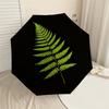 1pc Fern Leaf Automatic Folding Umbrella, Heavy Duty 8 Rib Iron Frame,  Suitable for Travel, Daily Use, Birthday, Decor Gift M0104092