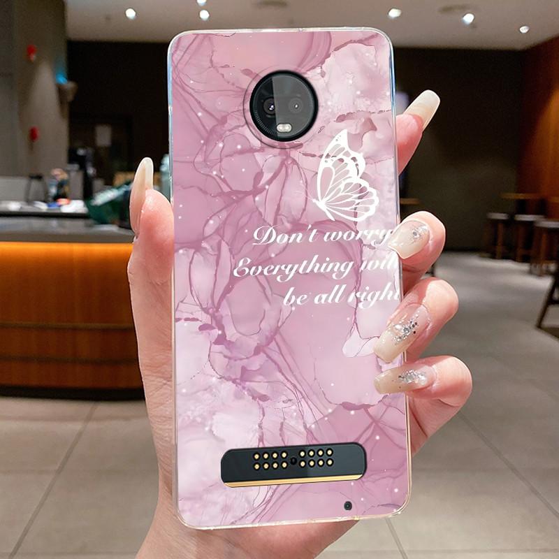 For Motorola Moto Z3 Play Case Clear Luxury Fashion Butterfly Flower Soft Silicone Phone Cover for Moto Z3 Play Transparent Case