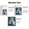Korean Nine-Tailed Fox Blanket, Mythical Gumiho Flannel Throw, Blue Tail Design Anime Style, All Season Soft for Home Decor