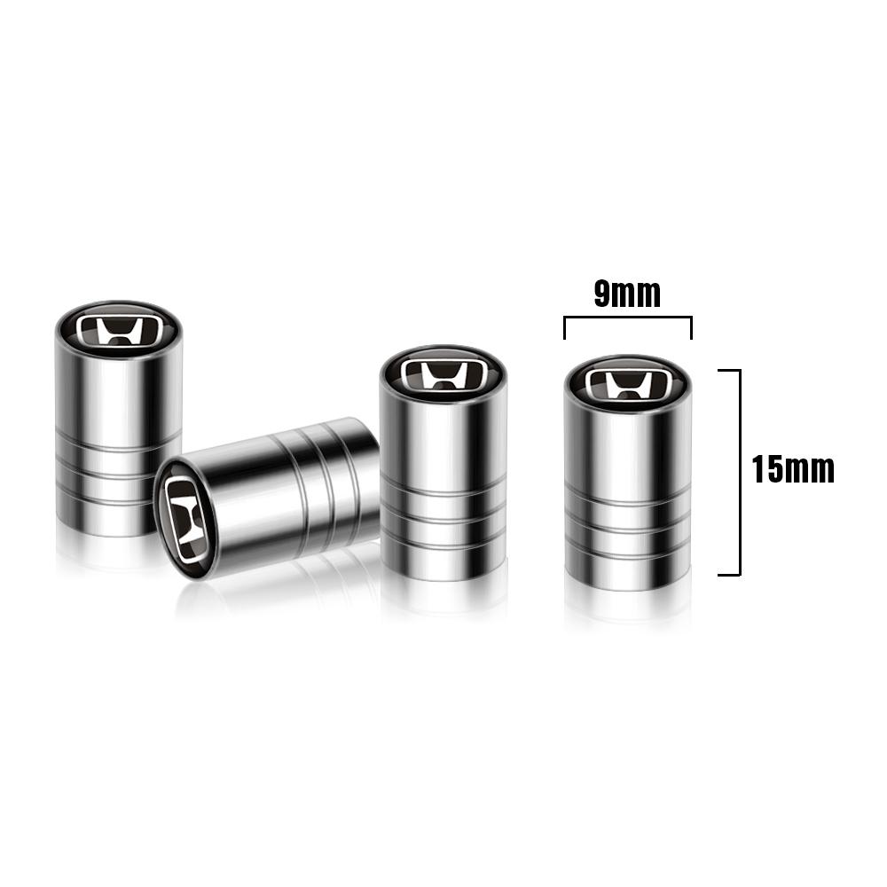 4Pcs Car Metal Logo Wheel Stem Air Valve Caps Tire Dust Cover For Honda Civic 10 11th Gen Hrv Jazz City Fit Accord 7 Crv Odyssey