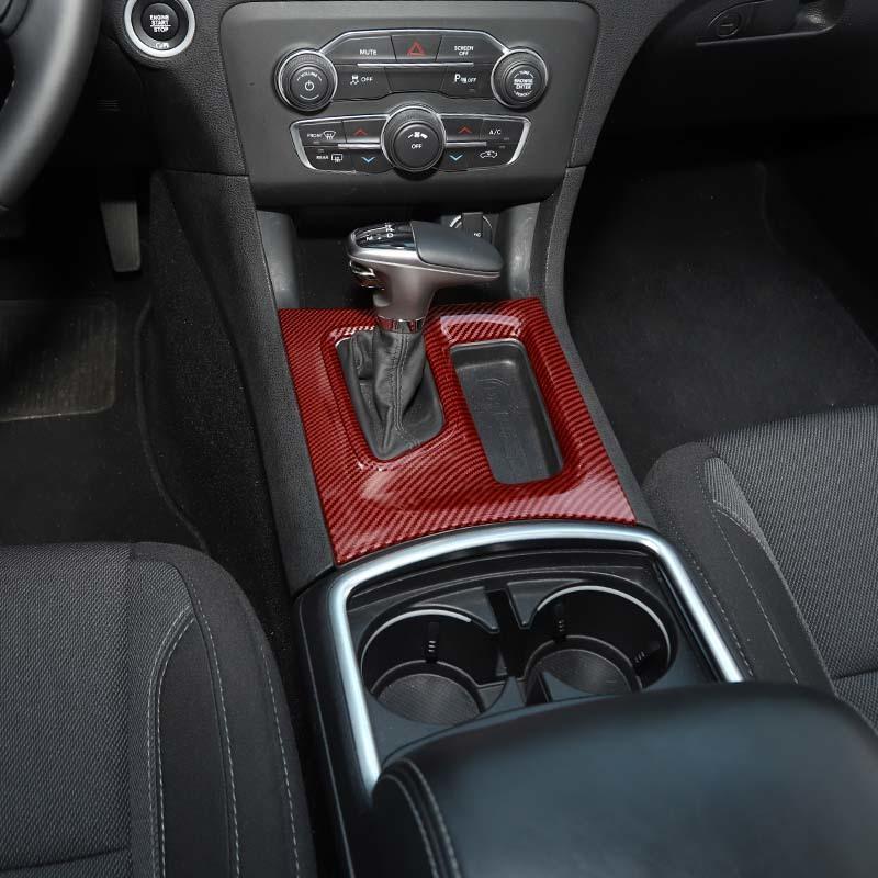  ABS Interior Gear Shift Panel Decoration Protective Cover Sticker Fit For Dodge Charger 2015 Up Interior Accessories