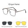 Myopia Prescription Multifunctional Polarizing Plate Irregular Rectangle Frame -0.5 -6.0 Magnetic Sunglasses Clip Prescription