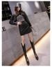 2026 Autumn/Winter Matte Frosted Coffee PU High Waist A-Line Midi Skirt