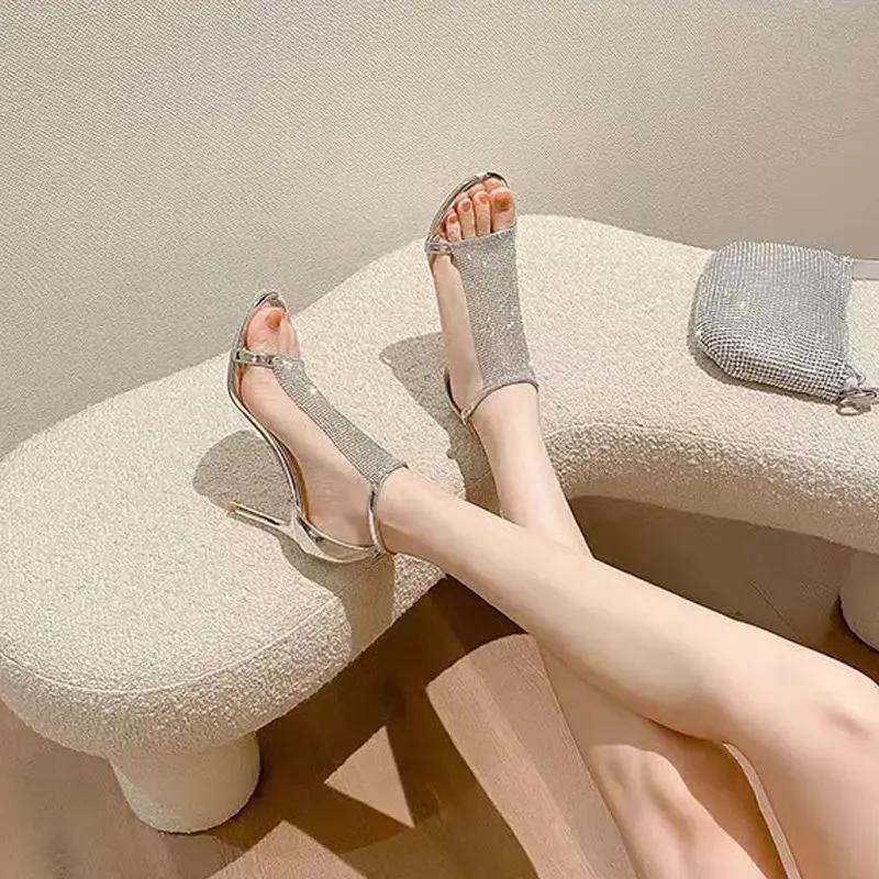 2024 Summer Fashion New Type One Belt High Heel Women's Sandals Versatile Casual Summer Women's High Heel Sandals
