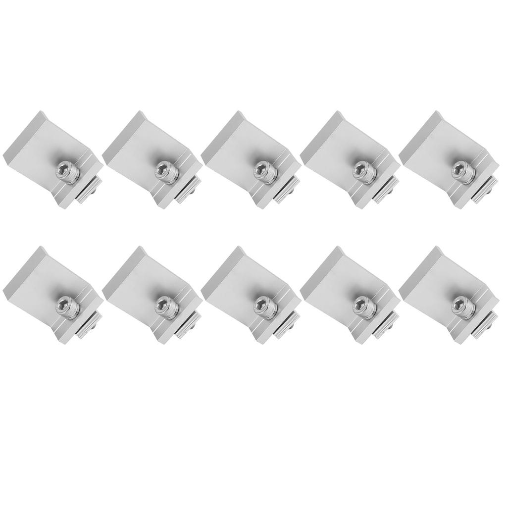 10Pcs PV Solar Panel End Clamp Aluminum Alloy Waterproof Photovoltaic Solar Panel Mounting Z Bracket Clamp