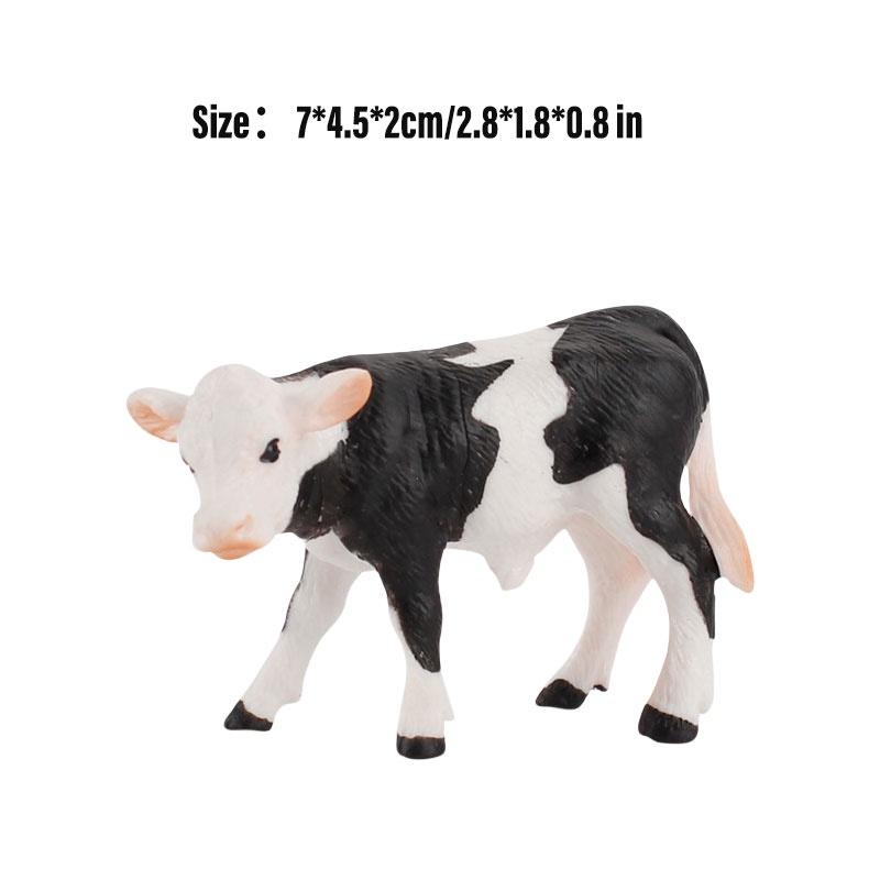 Educational Toy Animal Model Simulation Farm Animal Figures Kid's Gift Plastic Material Cow Category 14x8cm Size