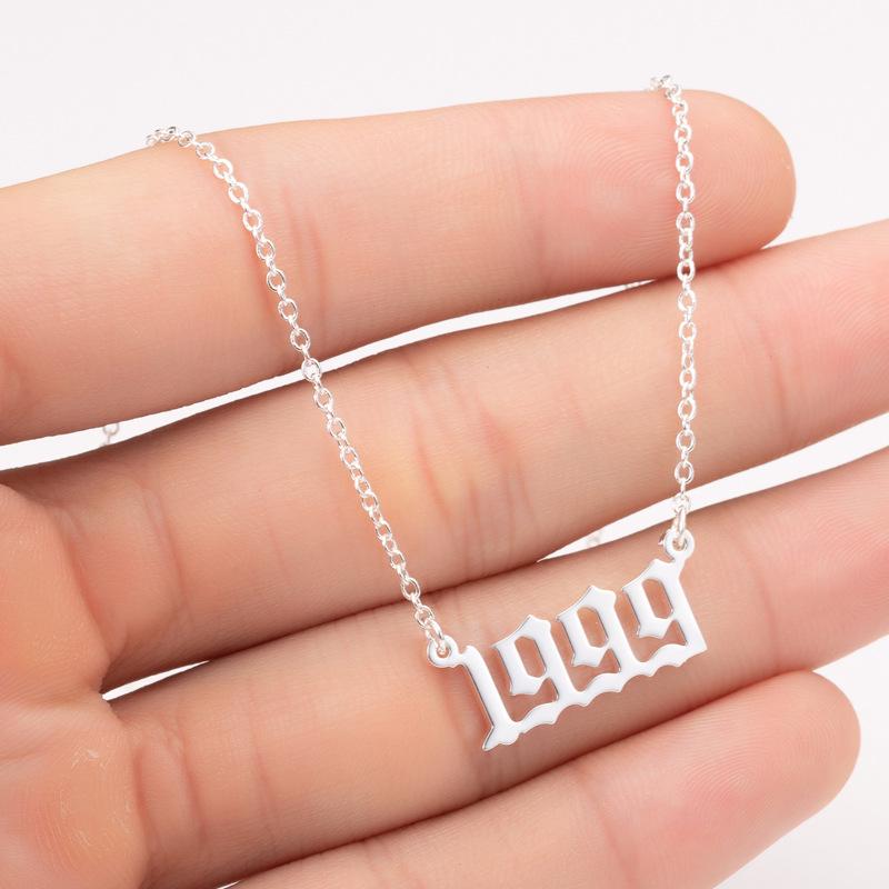 2025 Stainless Steel Year Necklace – Birthday Pendant, Bestie Gift, Versatile Slimming Chain