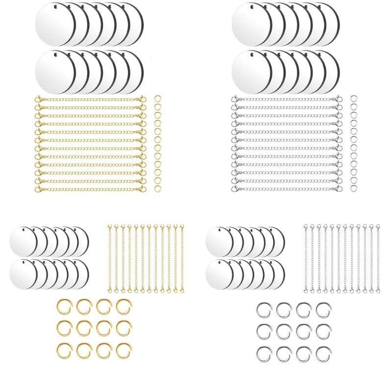 Set of 36/72 Engravable Steel Plate Unique Cup Hangings Metal Pendants Practical Round Single Side Sublimation Blank