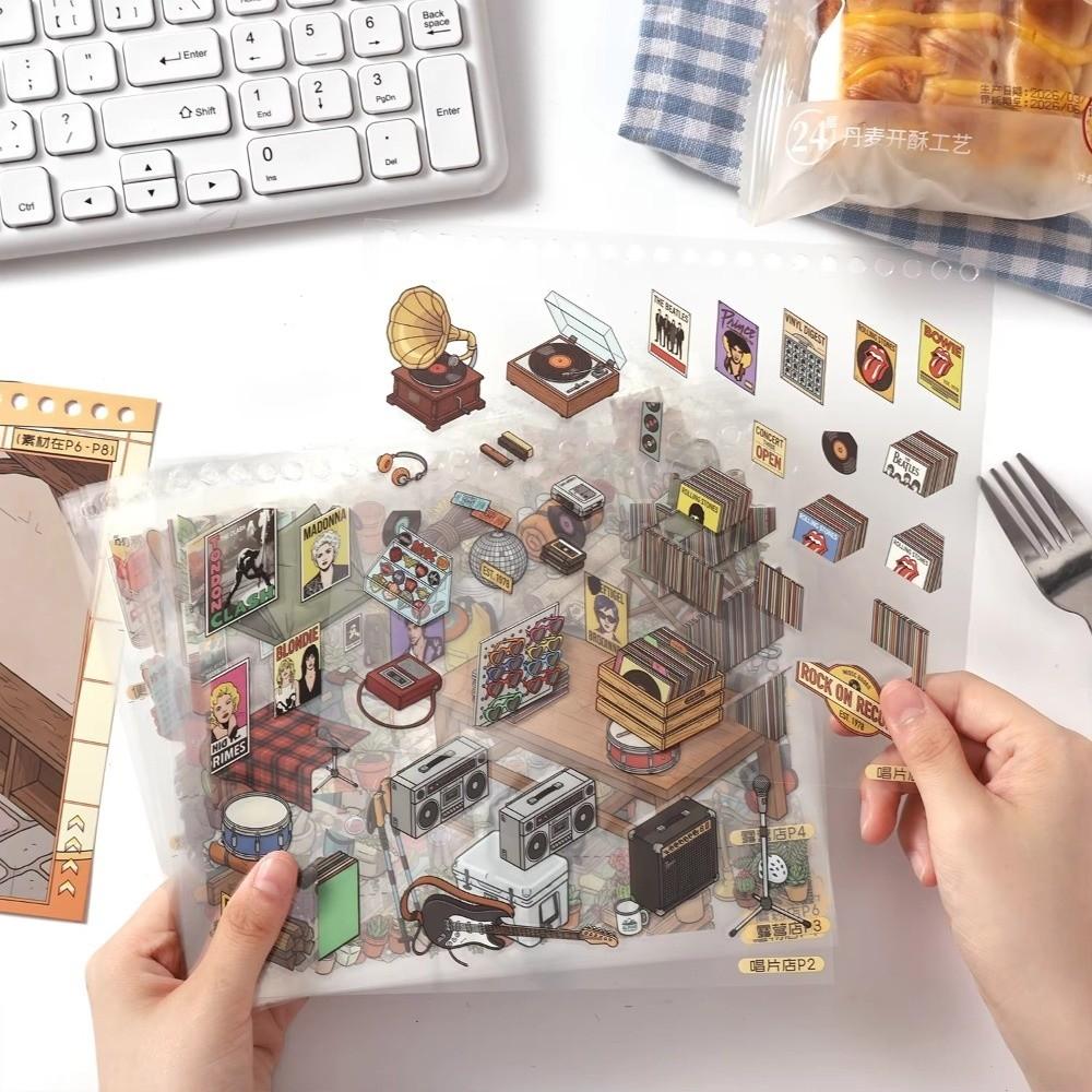 3D Wonder Shop Scene Sticker Book Waterproof PET Scene DIY Sticker Child Gifts