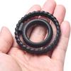 Men's Twisted Tire Double Silicone Locking Ring Dual-Ring Delay Sleeve Deep Stimulation Adult Toy