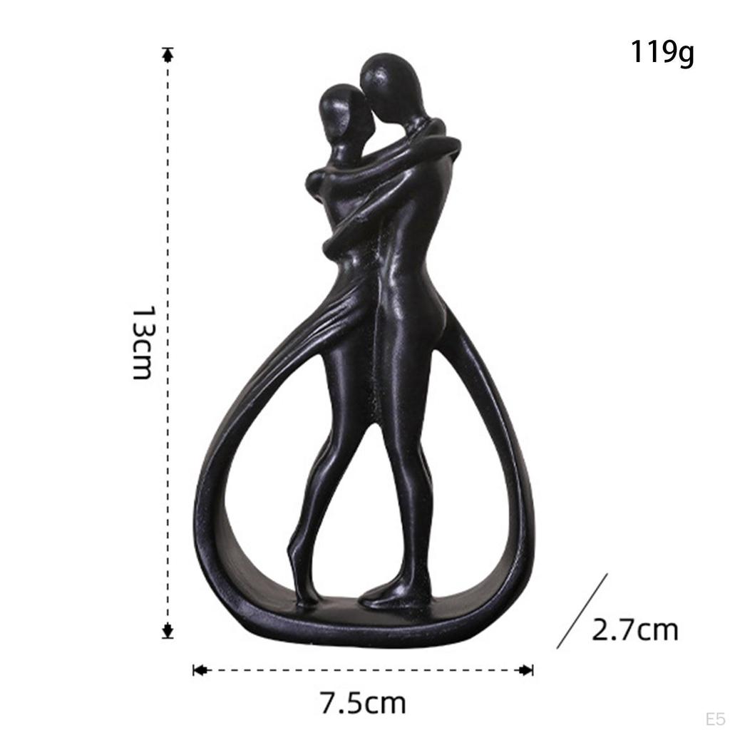 Couple Statue Figure Resin Lovers Sculpture Desk Ornament for Office Shelf Table Bookshelf
