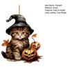 Halloween Hexe Katze Anhänger Hängender Schmuck mit Schlüsselband Einfach zu installieren Auto Rückspiegel Hängender Schmuck Partydeko