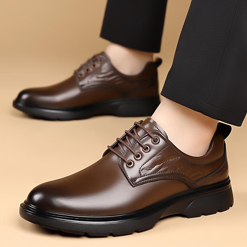 Fashion Luxury Men's Leather Shoes Elegant Gentleman Style Work and Office Outdoor Adult Fashion Street Plus Size Suit shoesBlack