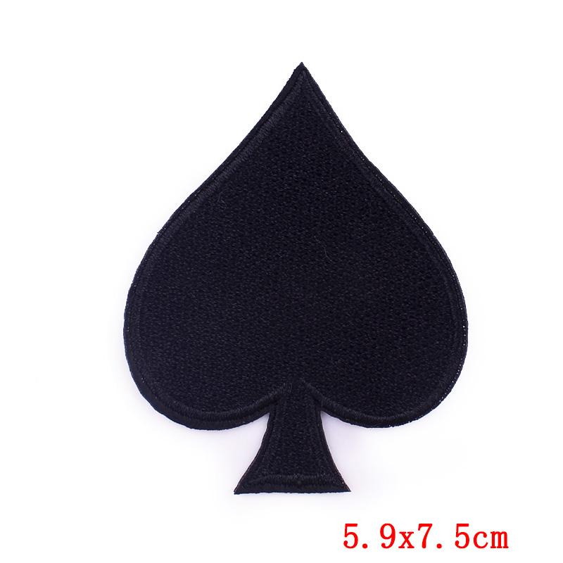 Red Punk Heart Embroidered Patches On Clothes Design Skull Patch Iron On Patches For Clothing Stickers DIY Sewing Fusible Badges
