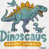 27kids Korean Style 2025 Summer Dinosaur T-Shirts for Boys - Short Sleeve Children's Tops