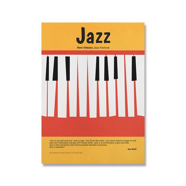 Muziekinstrument Poster Piano Saxofoon Gitaar Retro Stijl Canvas Wall Art Schilderij Jazz Muziek Citaat Prints Nordic Home Decor
