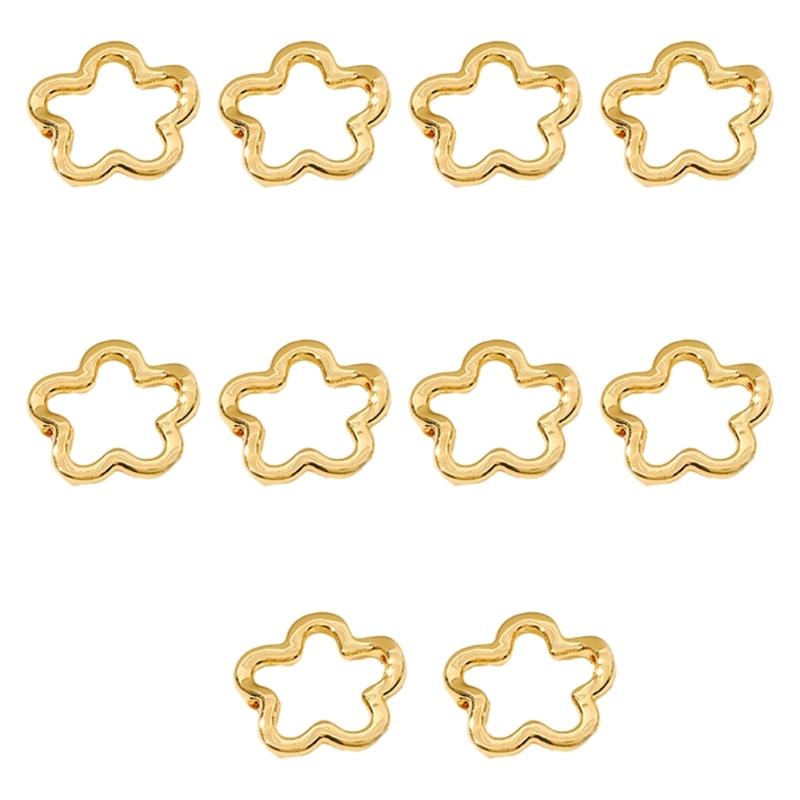 10pcs Two Hole CCB Heart Flower Star Oval Circle Frame Beads Spacer Connectors for Diy Bracelet Earrings Pendants Jewelry Making