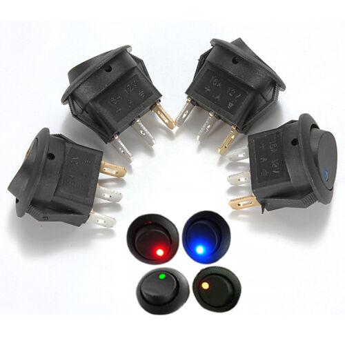 20x Blue Green Yellow Red LED Dot Light 12V Car Auto ON/OFF Toggle Switch Sales