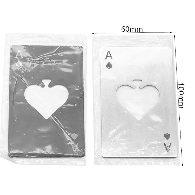 Spielkartenform Pik Ass Flaschenöffner Kreditkartenstil Edelstahl Heim Bieröffner