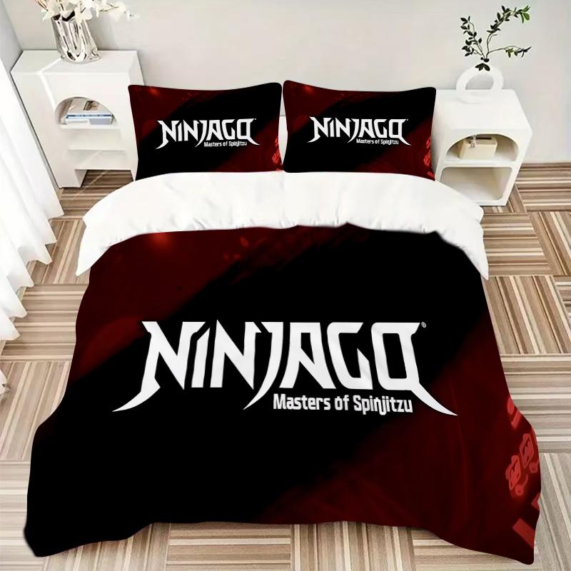 Ninjago Masters Spinjitzu Printed 3pcs Bedding Set Soft Microfiber 1 Duvet Cover And 2 Pillowcases Home Bedroom Decor Xmas Gift Q1881