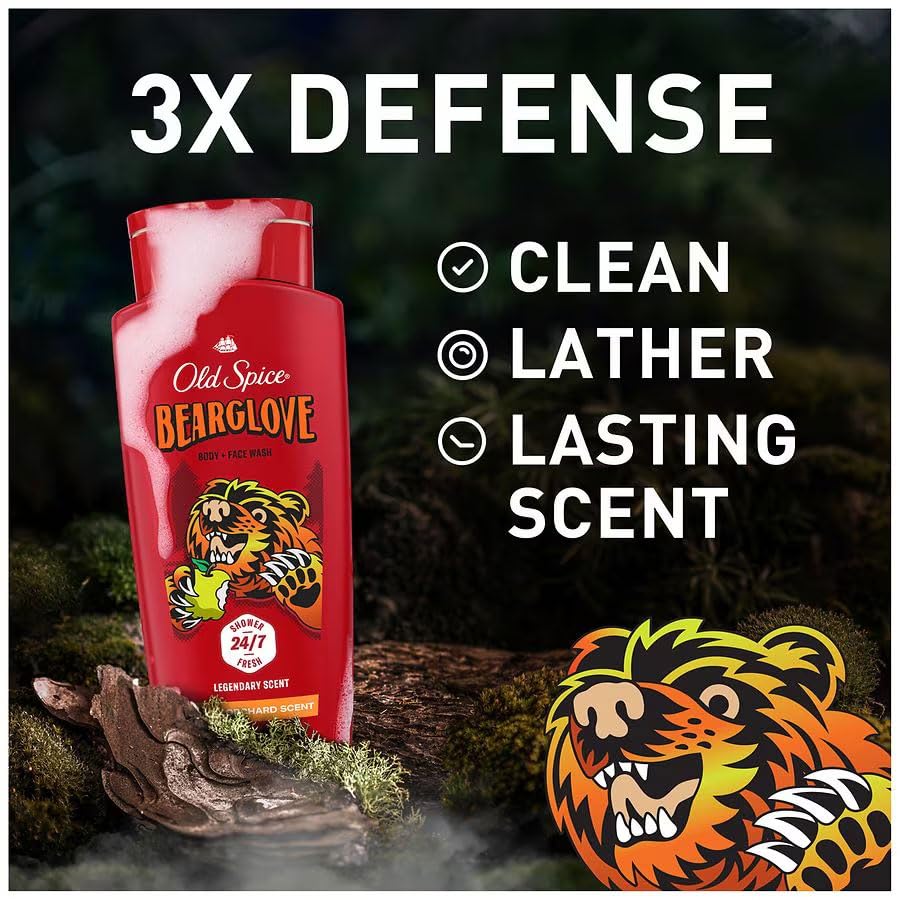 OLD SPICE BODY WASH BEARGLOVE 16oz473ml Body Wash Body Soap for Men Bear Glove [Official Import] [OSS] (with Japanese label)