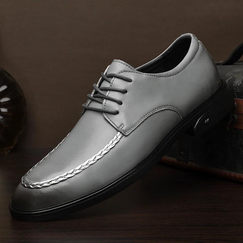 Genuine Leather Men Casual Shoes British Oxford Men's Classic Business Dress Shoes Man Luxury Brand Sneakers Shoes for Men