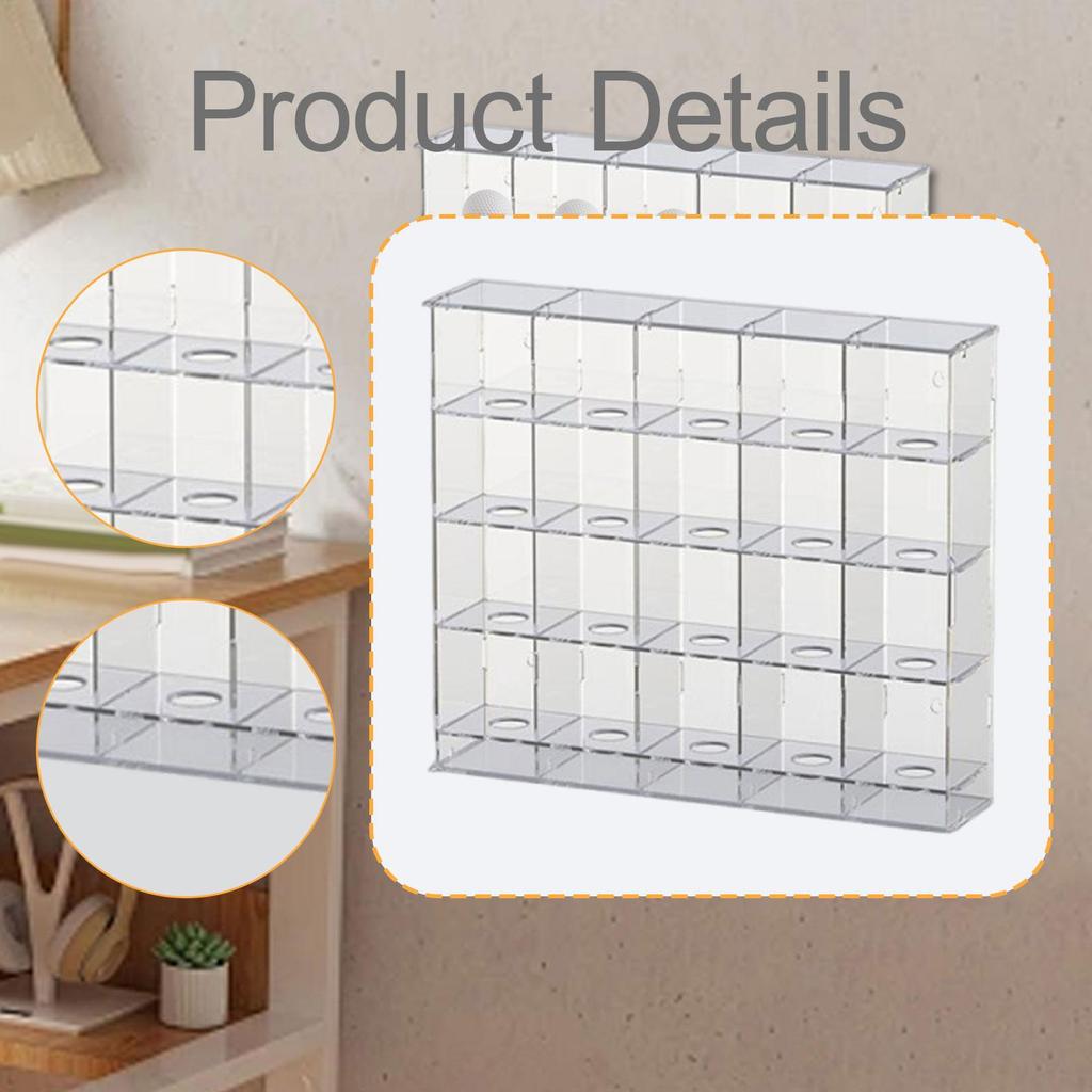 Acrylic Golf Ball Display Rack Showcase Gift Practical Clear Golfball Holder 20 Grids
