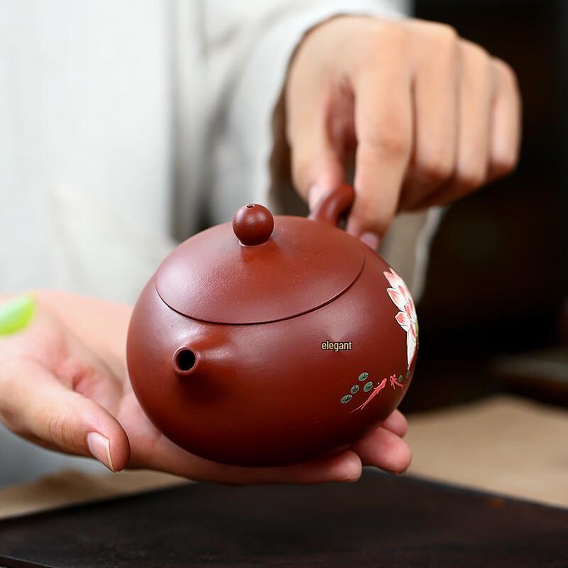 Shangqi Zisha Elegant Lotus Xishi Teapot