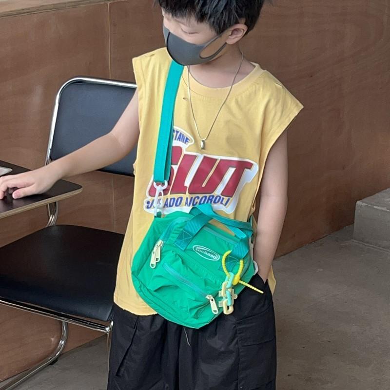 Color Simple Solid Letter Printed Children Single Shoulder Bag Pendant With
