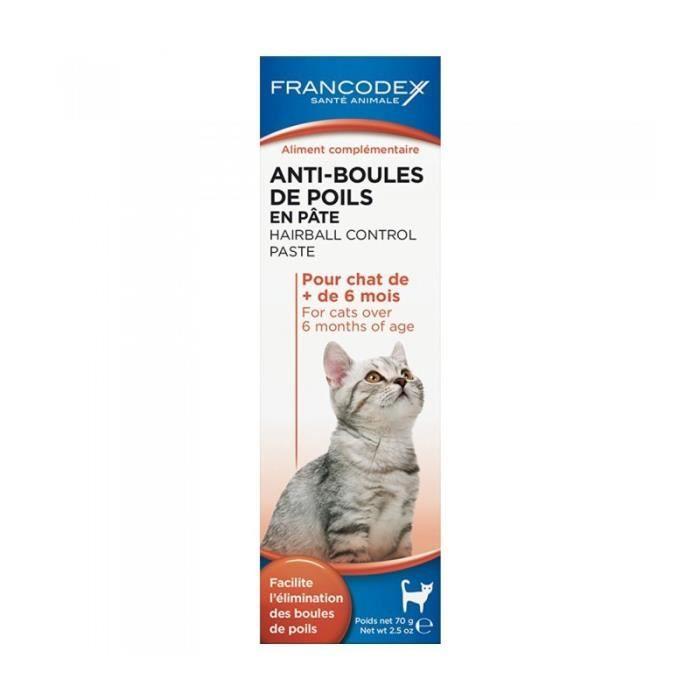 Anti-boules De Poils - FRANCODEX - Pour Chats et Chiens - Élimine les poils - Pratique et Efficace - 100g