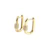 Premium Minimalist Gold Color Geometric Lock-Shaped Zircon Hoop Earrings Women's Personality Banquet Party Anniversary Jewelry