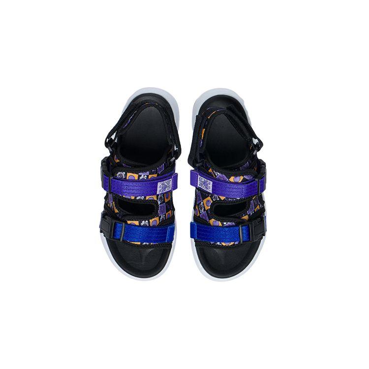 Li Ning Youth Coca Casual Sports Sandals Kids Sandals Black Purple YKUS010-1