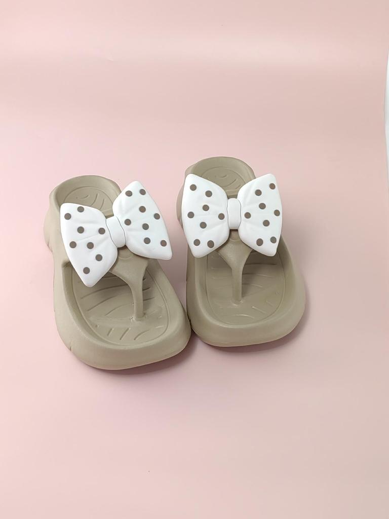 Women's Summer Polka Dot Bow Tie Sandals - Fashionable Thick Sole EVA Flip-Flops