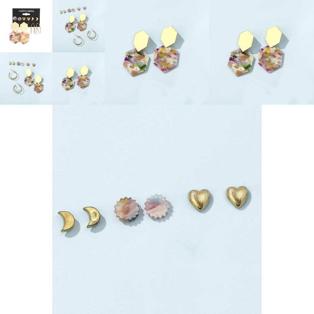 Elegant Plated Alloy U-shaped Earrings Unique Multicolor Design