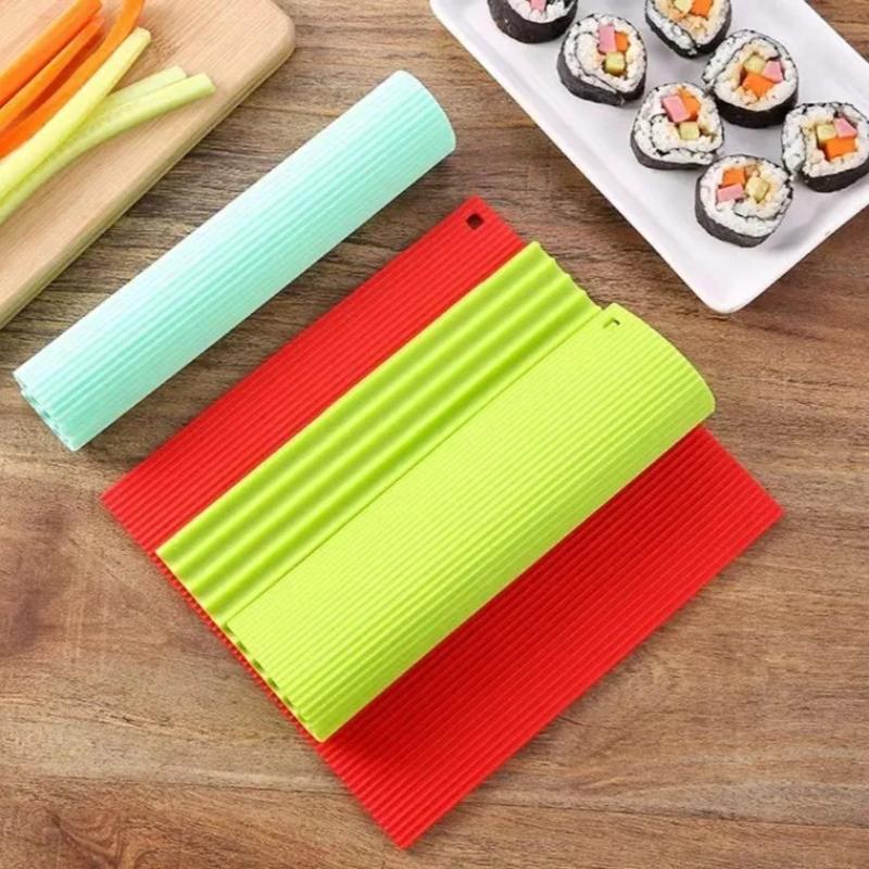 Dubbelsidig Imitation Bambu Sushi Rullmatta Livsmedelsgodkänd Silikon Rullmatta Ny Non-Stick Sushi Rulle Hållbara Återanvändbara Verktyg