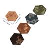 Tie-Dye Fabric Chinese Vintage Tea Cup Coaster Hexagonal Heat-Resistant Tea Cup Insulated Mat Anti-Scalding Non-slip