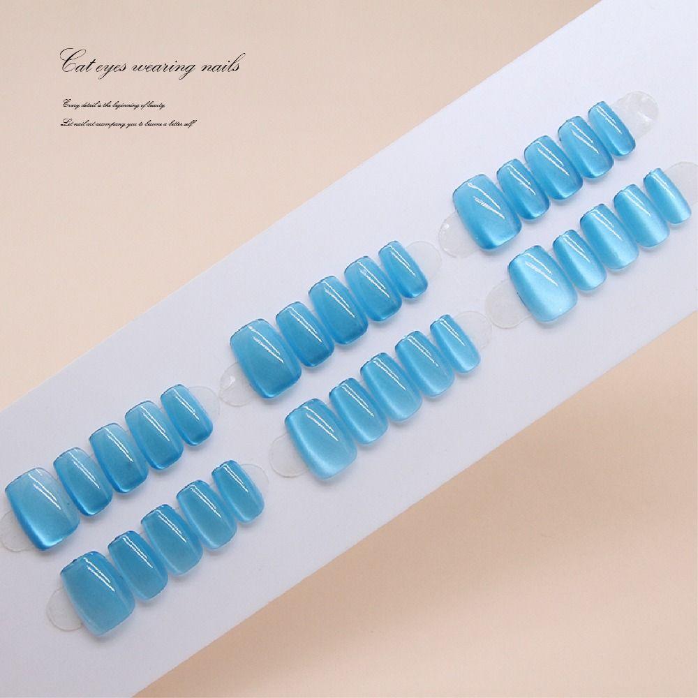 24pcs French False Nails Shining Press on Nails Fashion Nail Tips DIY