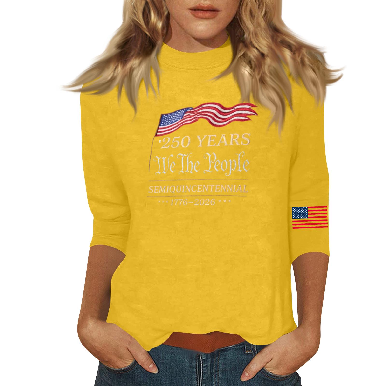 

Женская модная повседневная футболка с принтом, круглым вырезом и рукавом три четверти S оранжевый