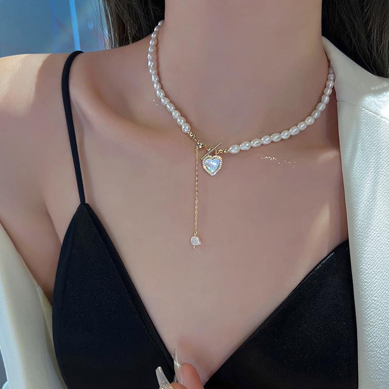 Sweet Love Heart 100% Natural Baroque Freshwater Pearl 14K Gold Filled Female Necklace  For Women Chains Gifts No Fade