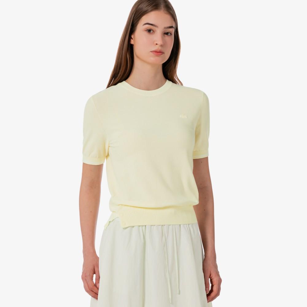 [lacoste] Women's Basic Short-Sleeve Round Neck Sweater AF335E-56GS7G