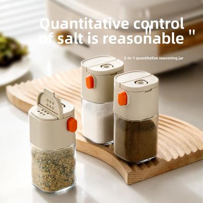 Kitchen Salt and Monosodium Glutamate Storage Bottle, Sodium Calcium Glass Seasoning Bottle, Barbecue Solid Particles, Pepper Seasoning Jar